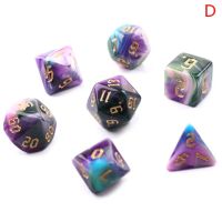 Polyhedral 7-Dice Two-Tone Swirl-ชุดลูกเต๋า Dnd สำหรับ Rpg/Mtg D4 D6 D8 D10 D % D12 D20เกมลูกเต๋า7เกมบอร์ดปาร์ตี้สำหรับครอบครัวชิ้น/เซ็ต