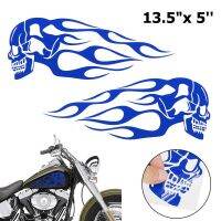 Flame Decals 25*10CM  Motorcycle Fuel Tank Flame Sticker Car Modification Skull Sticker Fits For All Car Motorcycle Decor Decals  Emblems