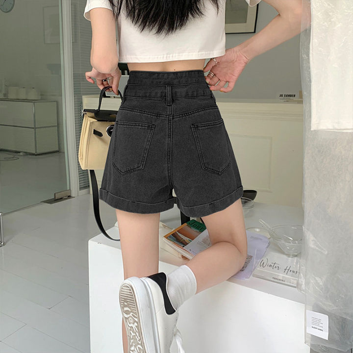 seaural-กางเกงยีนส์ขา-mode-korea-สำหรับผู้หญิง-กางเกงยีนส์ขาสั้นสไตล์-jy2218-celana-pendek-denim-กางเกงเดนิมขาสั้น