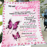 Butterfly To My Daughter    flannel blanket, You Will Always Be My Baby Girl   flannel blanket