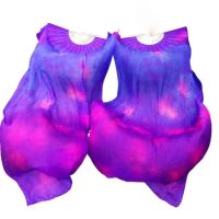 【YD】 Real Silk Tie Dyeing for Belly Dancing Performance Outfit Competition Accessories Accessory Fans