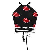 Anime Sexy Black Out Tank Top Sasuke Akatsuki Cosplay Costume Women Short Crop Top Bandage Swimsuit Beach Suit Summer Streetwear