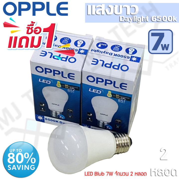 ซื้อ1-แถม-1-opple-หลอดไฟ-led-7w-มีฉลากประหยัดไฟเบอร์-5-daylight