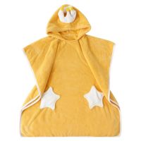 ♦❖ Boy Girls Bath Towel Cape Quick Dry Pullover Thickened Absorbent Coral Fleece Children Bath Towel Cape