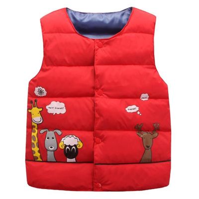 （Good baby store） Autumn Winter Warm Vest For Children 2 6 Years Baby Girls Cute Cartoon Waistcoat Cotton Padded Outerwear Kids Boys Jackets