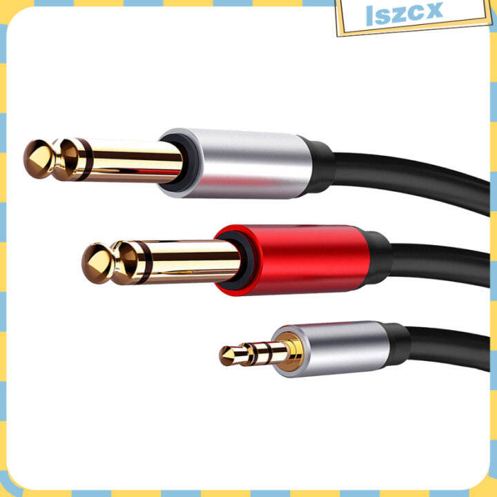 18-inch-trs-stereo-to-dual-14-inch-ts-mono-y-splitter-cable-3-5mm-male-to-2x-6-35mm-male-jack-breakout-cable-cords-5-9ft