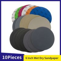 ❈◊☍ 6 Inch Waterproof Hook Loop Sanding Discs 60-10000 Grit Flocking Sandpaper 150mm for Wet Dry Grinder Polishing 10 Pieces