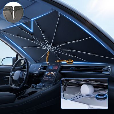 hot【DT】 2023 Upgraded Car Windshield Umbrella Sunshade Front Window Cover for UV Block   Protection