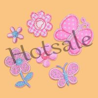 【hot sale】 ﹊✓﹍ B15 VSCO Pink Series Flower Butterfly Embroidered Cloth Patch DIY Hole Repair Decorative Sew on Iron on Badges Patches