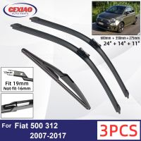 สำหรับ Fiat 500 312 2007-2017รถด้านหน้าด้านหลังใบปัดน้ำฝนยางนุ่มกระจกปัดน้ำฝนกระจกรถยนต์24 "14" 11 "2014 2015 2016