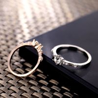 Fashion Dainty Women Ring Finger Jewelry Gold Sliver Rose Gold Color Rhinestone Crystal Rings Wedding Jewelry Size 6 7 8 9