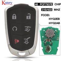 Kutery 6 Buttons Smart Remote Car Key HYQ2AB 315MHZ HYQ2EB 433MHZ ID46 Chip for Cadillac Escalade ESV 2015 2016 2017 2018 2019