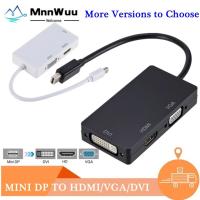 MnnWuu 3 in 1 Mini DisplayPort to HDMI-compatible/VGA/DVI Adapter Mini DP Cable Converter for MacBook Pro Air Mini DisplayPort Adapters Adapters