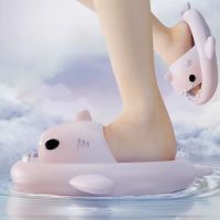 Tie-dye Shark Slippers For Women Men Fashion Shark Slides Bathroom Non-slip Sandals Outdoor Thick Sole Flip Flops