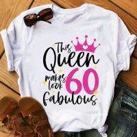 The queen was makes 60/30/40 look fabulous Birthday Gift Graphic Print T Shirt Women 39;S Clothing Harajuku Cool Lips Tshirt Femme