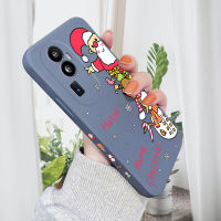 เคสโทรศัพท์สำหรับ OPPO Reno10 Pro + 5G เคสลายการ์ตูนคริสต์มาสเคสโทรศัพท์คลุมทั้งหมดของเหลวรูปแบบขอบสี่เหลี่ยมเคสป้องกันกล้อง