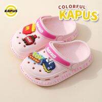 COD DSFERSTRETERER 【Kapus】 Cute Dinosaur Baby Crocs Sandal EVA Waterproof Non-Slip Toddler Beach Slippers for Kids Boys Girls TX084