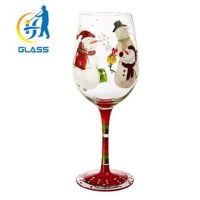 ต้นฉบับ Wine glass artificial hand painted glass of red wine glasses fashion creative decal wine glass goblet furnishing articles