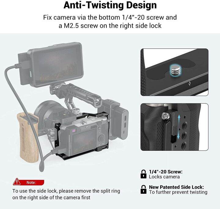 Smallrig Camera Cage With Silicone Side Handle Grip Rig Full Dslr