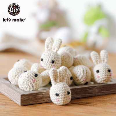 ❈┅۩ Let 39;s Make 1pc Animal Crochet Round Wooden Beads Crochet Wooden Teether Decoration Wooden Teething Crochet Beads Baby Teether