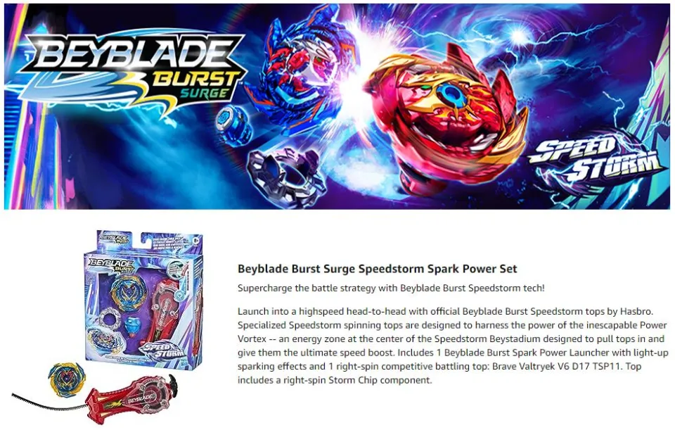 Beyblade Burst Surge Speedstorm Spark Power Set -- Battle Game Set