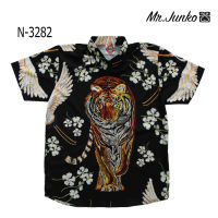 ?ส่งฟรี?เสื้อเชิ้ตแขนสั้น งานต่อลาย ลาย ผ้านิ่ม ใส่สบายไม่ร้อน Mr-Junko N-3282