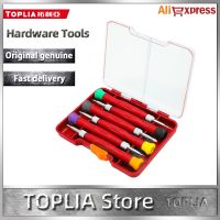 (LONG FA hardware)ชุดไขควง TOPLIA SD061003ชุดไขควงยืดไสลด์ความแม่นยำ6ชิ้นก้านไขควงสองปลายพับเก็บได้