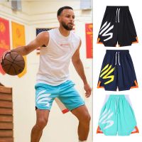 [10 Colors] 2023 New Nba Curry American Training Basketball Shorts Quick Dry Printed Street Hip Hop Short Pants Pink Blue Grey Navy Green Black Red Orange