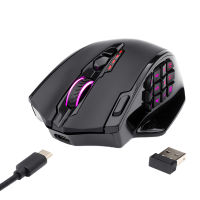 Redragon M913 Impact Elite Wireless Gaming Mouse with 16 Programmable Buttons, 16000 DPI, 80 Hr Battery and Pro Optical Sensor