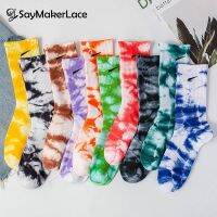 mengmaomao 1Pair New Tie-dye Socks Hip-hop All Cotton Man Woman