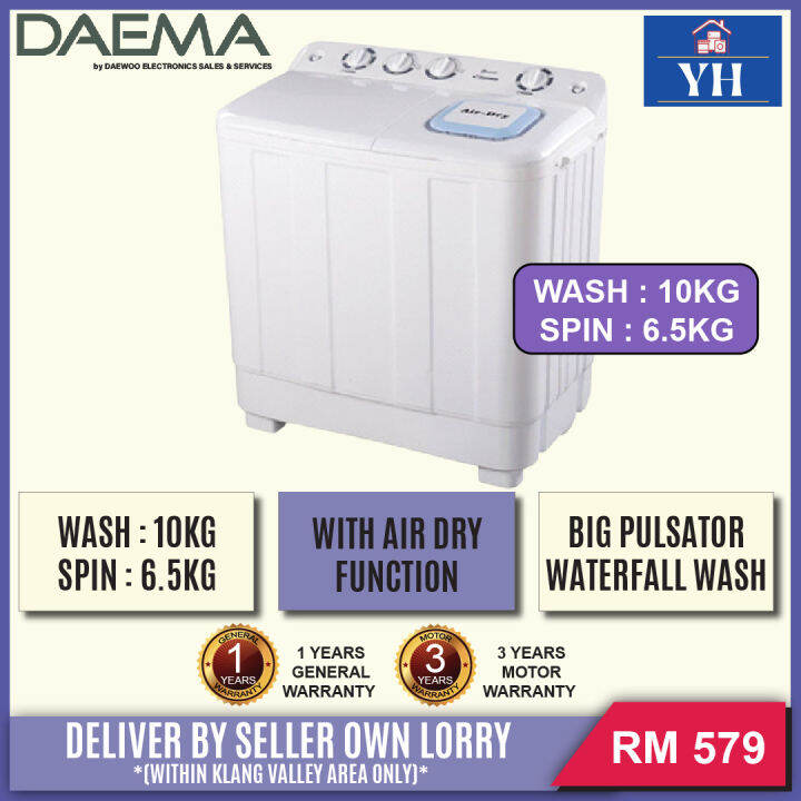 Delivery Within Klang Valley Area Daema Dw 100kg 10kg Top Load Semi Auto Washing Machine 1475