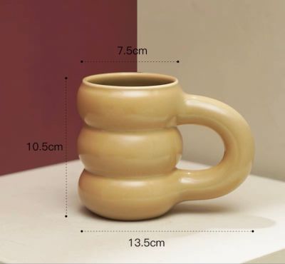 Creative Water Cup Ceramic Mug Nordic Coffee Cups with Big Handrip Colored Ceramics Big Juice Mugs