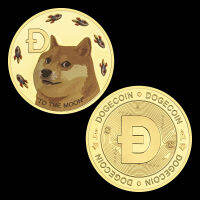 (ในสต็อก) Dogecoin รูปแบบจรวดสะสมเหรียญที่ระลึกไปยังดวงจันทร์ใน Doge เราไว้วางใจชุบทองทางกายภาพ Cryptocurrency เหรียญ **