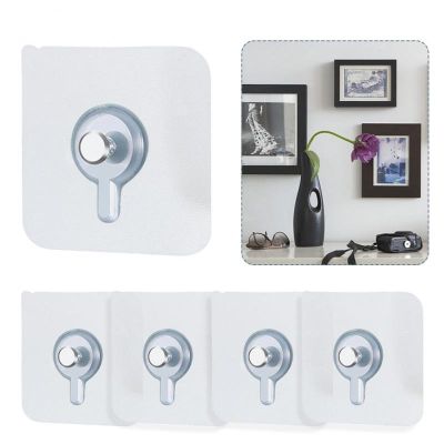 【YF】 Picture Wall Hook Transparent Hanger Kitchen Bathroom Closet Cabinet Shelf Screw Durable Nails Strong Adhesive Pvc