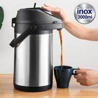 Airpot คอฟฟี่เทอร์โม Carafe ฉนวน Inox ตู้เครื่องดื่มกาแฟสแตนเลสกับปั๊มรักษาอุณหภูมิแบบสุญญากาศเหยือก Gratis Ongkir Lindaf.