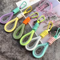 Lanyard Warna Neon Tali Telepon Mesh Landyard untuk Tas Dikepang Strip Kabel Kunci Menggantung Celana Aksesori Gantungan Kunci