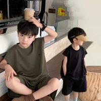 [W.M KIDS &amp; BABY] พร้อมส่ง ส่งฟรี เสื้อยืดแขนกุด กางเกงขาสั้น สองชิ้น ขนาดใหญ่ กลาง แฟชั่นฤดูร้อน สําหรับเด็กผู้ชาย 2023 6h