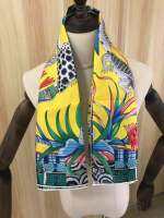 2021 new arrival winter spring classic giraffe 100 pure silk scarf twill hand made roll 90*90 cm shawl wrap for women lady