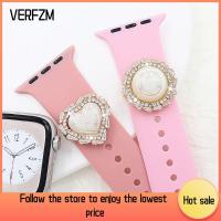 VERFZM SHOP เครื่องประดับโลหะสายนาฬิกาข้อมือหัวใจมุกนาฬิกาข้อมือของขวัญอุปกรณ์สายรัดเครื่องมือตกแต่งสำหรับสายคาด Apple Watch สายนาฬิกาข้อมือสำหรับสายนาฬิกาข้อมือสายคาด Apple Watch