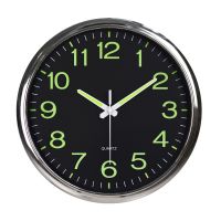 12 Inch Round Luminous Wall Clock Glow in the Dark Non-Ticking Indoor Decor