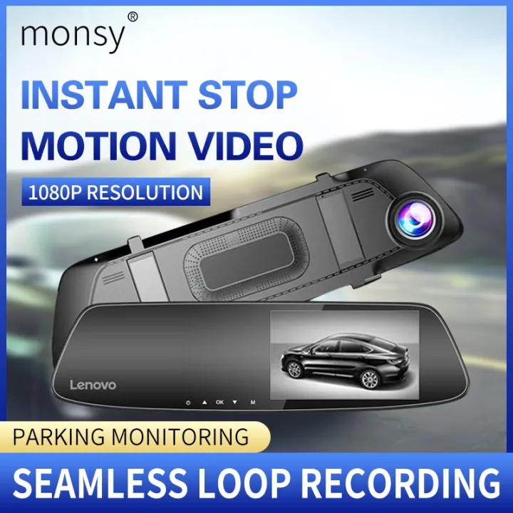 Dash Cam 1080P HD Rearview Mirror Dual Lens FHD DVR IPS Touch Screen Dash Cam For Car V3 Plus