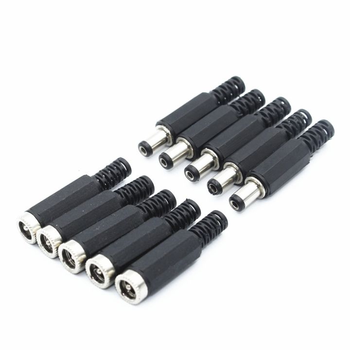 10pcs-dc-power-jack-plugs-male-female-socket-adapter-connectors-2-1mm-x-5-5mm-for-diy-projects-wires-leads-adapters