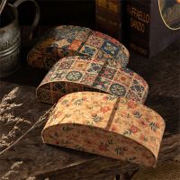 1Pc Pressure-Resistant Antique Cork Mural Retro Glasses Case Portable Fashion Myopia Storage Sunglassex Box for Unisex