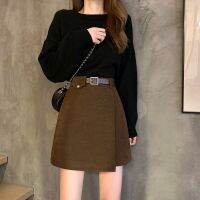 กระโปรงสั้นสตรี สไตล์เกาหลี เอวสูง A-Line Casual Simple Skirt