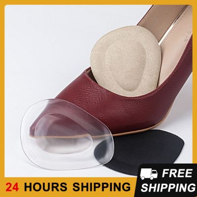 Soft Foam Half-size Pad Imitation Leather Velvet Forefoot Pad Shoe Accessories Anti-heel Foot Pad Transparent Wear Foot Heel Pad Shoes Accessories