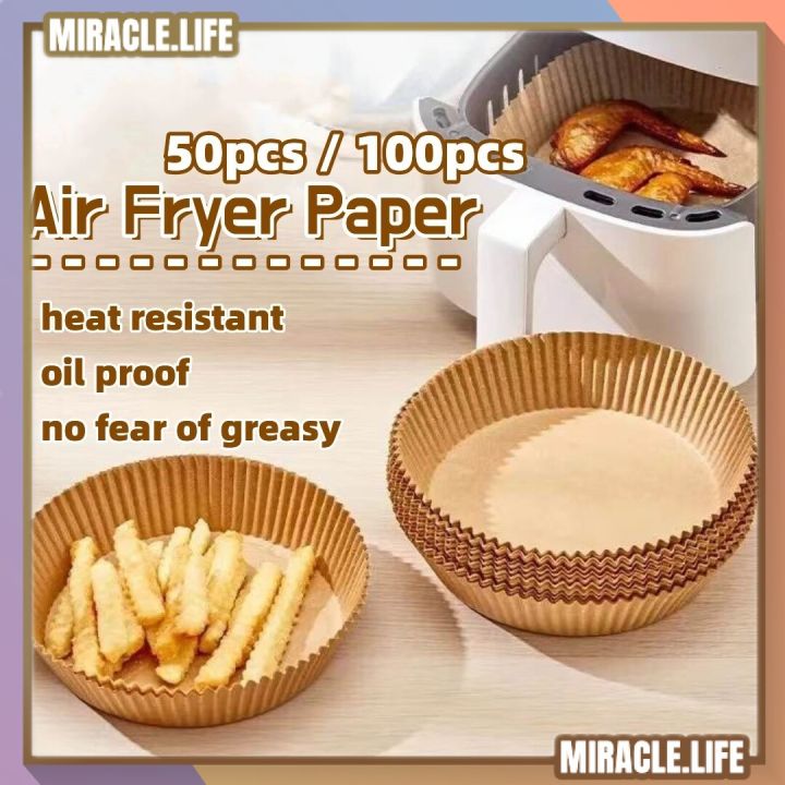 50/100pcs 20cm Air Fryer Disposable Round Baking Papers Air Fryer