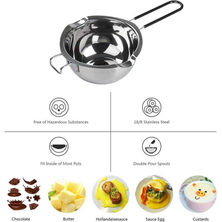 6-pack-stainless-steel-double-boiler-heat-resistant-handle-2-cup-capacity-universal-pad