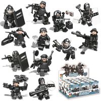 HOT!!!☸∏ pdh711 Creative 12pcs Military SWAT Teams Figure City Police Building Blocks Compatible Lego