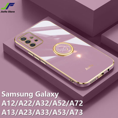 JieFie ชุบสำหรับ Samsung Galaxy A12 / A22 / A32 / A52 / A72 / A13 / A23 / A33 / A53 / A73 / A14 / A24 / A34 / A54 ท่อหรูหราสไตล์ Girly TPU Anti-Drop กรณีที่มีนาฬิกาโทรศัพท์ขาตั้งแบบยืน