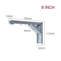 2pcs Triangle Folding Bracket Wall Mounted Heavy Stainless Steel Support Frame Floating Shelf Brackets Furniture Hardware